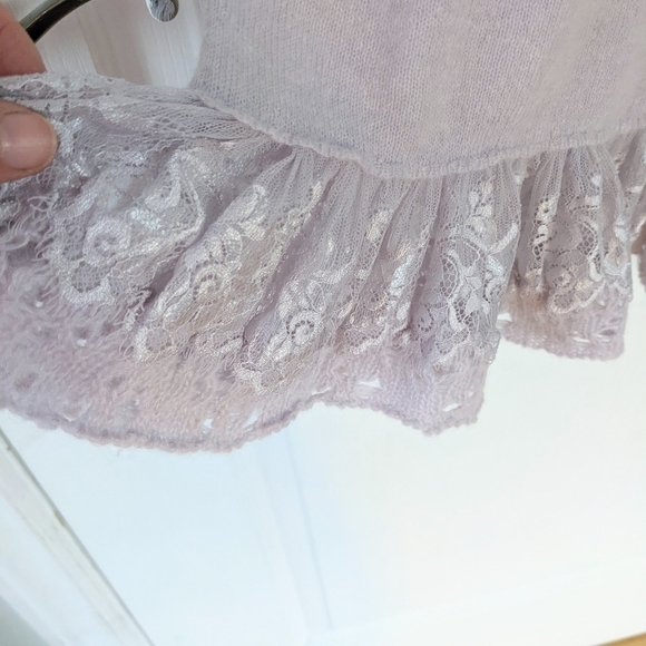 FREE people lavender lilac knit tunic top mini sweater Small @A8 - Picture 3 of 8